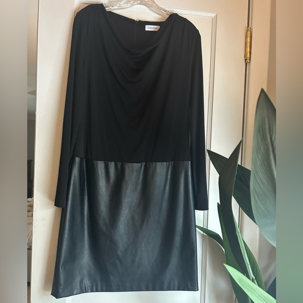 Worn once! Split shift dress with slight cowl neck detail